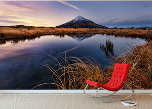 Mount Taranaki Morning Breeze Wall Mural Wallpaper - Canvas Art Rocks - 2