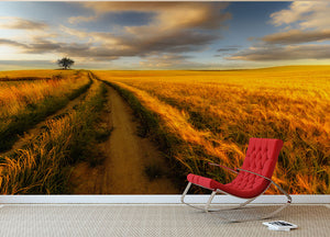 Yellow Wall Mural Wallpaper - Canvas Art Rocks - 2