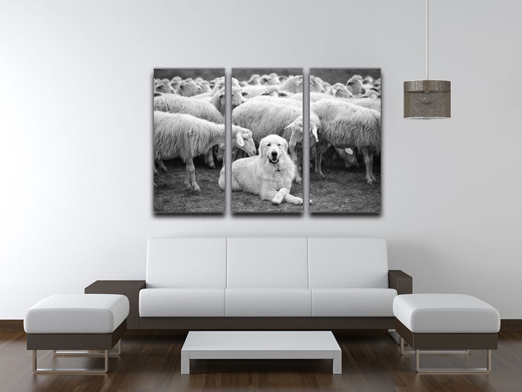 Lab Sat Infront Of Sheet 3 Split Panel Canvas Print - Canvas Art Rocks - 3