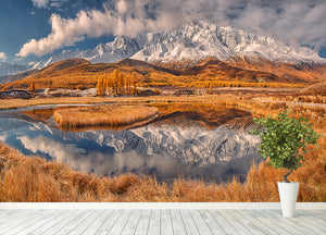 Mirror For Mountains Wall Mural Wallpaper - Canvas Art Rocks - 4