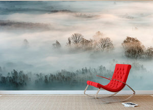 Winter Fog Wall Mural Wallpaper - Canvas Art Rocks - 2