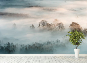 Winter Fog Wall Mural Wallpaper - Canvas Art Rocks - 4