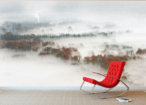 Factory Fog Wall Mural Wallpaper - Canvas Art Rocks - 2