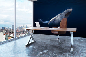 Humpback Whale Wall Mural Wallpaper - Canvas Art Rocks - 3