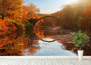 Autumn Lake Wall Mural Wallpaper - Canvas Art Rocks - 4