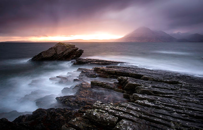 Sunset At Elgol Beach Wall Mural Wallpaper