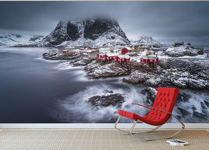 Winter Lofoten Islands Wall Mural Wallpaper - Canvas Art Rocks - 2