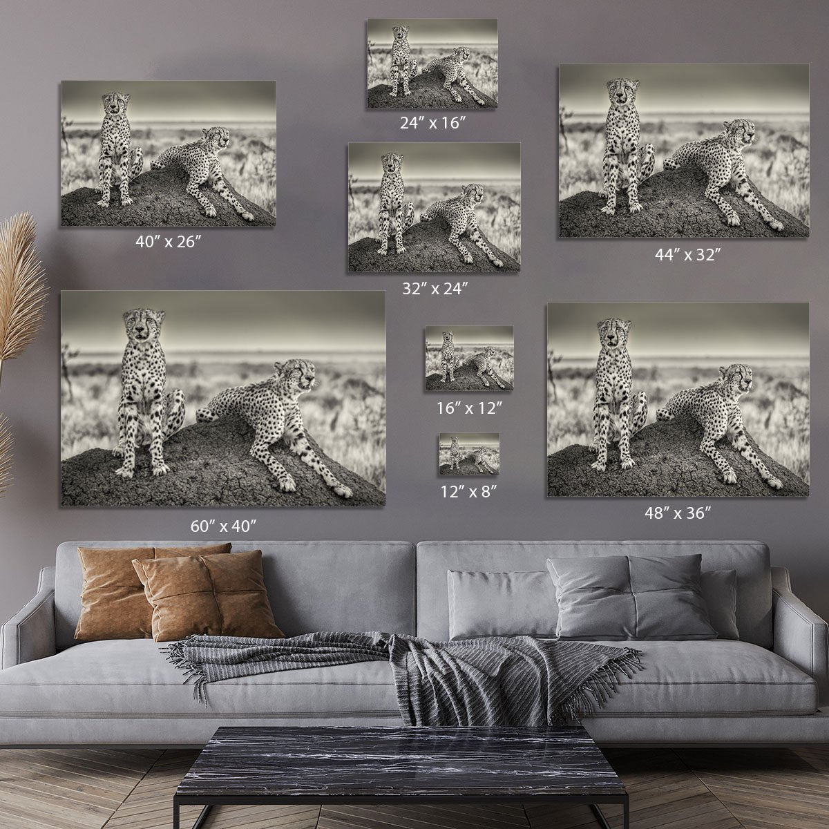 Two Cheetahs watching out Canvas Print or Poster - Canvas Art Rocks - 7