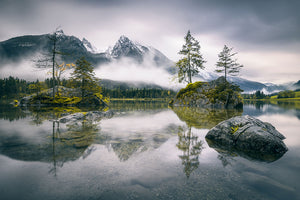 Rainy Morning At Hintersee Bavaria Wall Mural Wallpaper - Canvas Art Rocks - 1