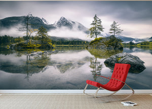 Rainy Morning At Hintersee Bavaria Wall Mural Wallpaper - Canvas Art Rocks - 2