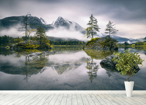 Rainy Morning At Hintersee Bavaria Wall Mural Wallpaper - Canvas Art Rocks - 4