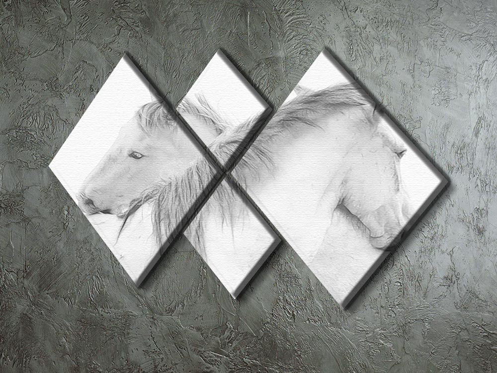 Horses 4 Square Multi Panel Canvas - Canvas Art Rocks - 2