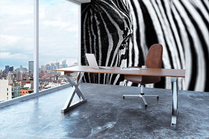 Zebra Close Up Wall Mural Wallpaper - Canvas Art Rocks - 3