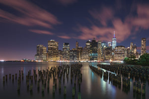 New York City At Night Wall Mural Wallpaper - Canvas Art Rocks - 1