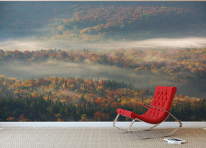 Misty Morning Wall Mural Wallpaper - Canvas Art Rocks - 2