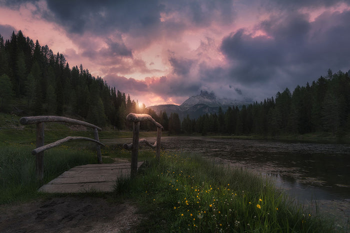 Bridge To The River Wall Mural Wallpaper