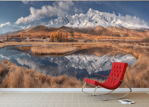 Mirror For Mountains 3 Wall Mural Wallpaper - Canvas Art Rocks - 2