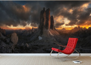 Dolomitas Mountains Wall Mural Wallpaper - Canvas Art Rocks - 2