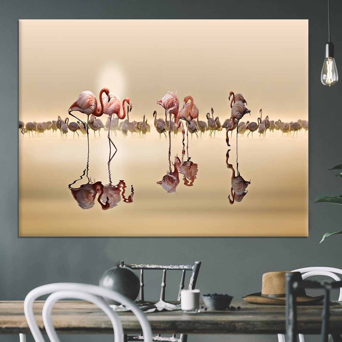 Flamingos In The Sun Canvas Print or Poster - Canvas Art Rocks - 3