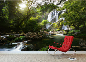 Mountain Stream Wall Mural Wallpaper - Canvas Art Rocks - 2