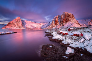 The Snowy Lofoten Wall Mural Wallpaper - Canvas Art Rocks - 1