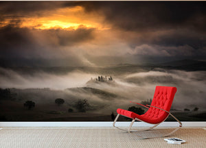 Waves Of Fog Wall Mural Wallpaper - Canvas Art Rocks - 2