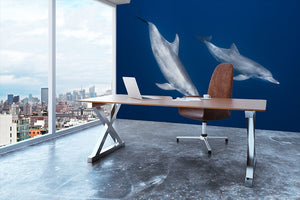 Bottlenose Dolphins Wall Mural Wallpaper - Canvas Art Rocks - 3