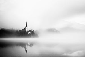 Sunrise At Lake Bled Wall Mural Wallpaper - Canvas Art Rocks - 1