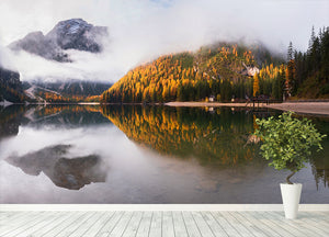 Lake Braies Wall Mural Wallpaper - Canvas Art Rocks - 4