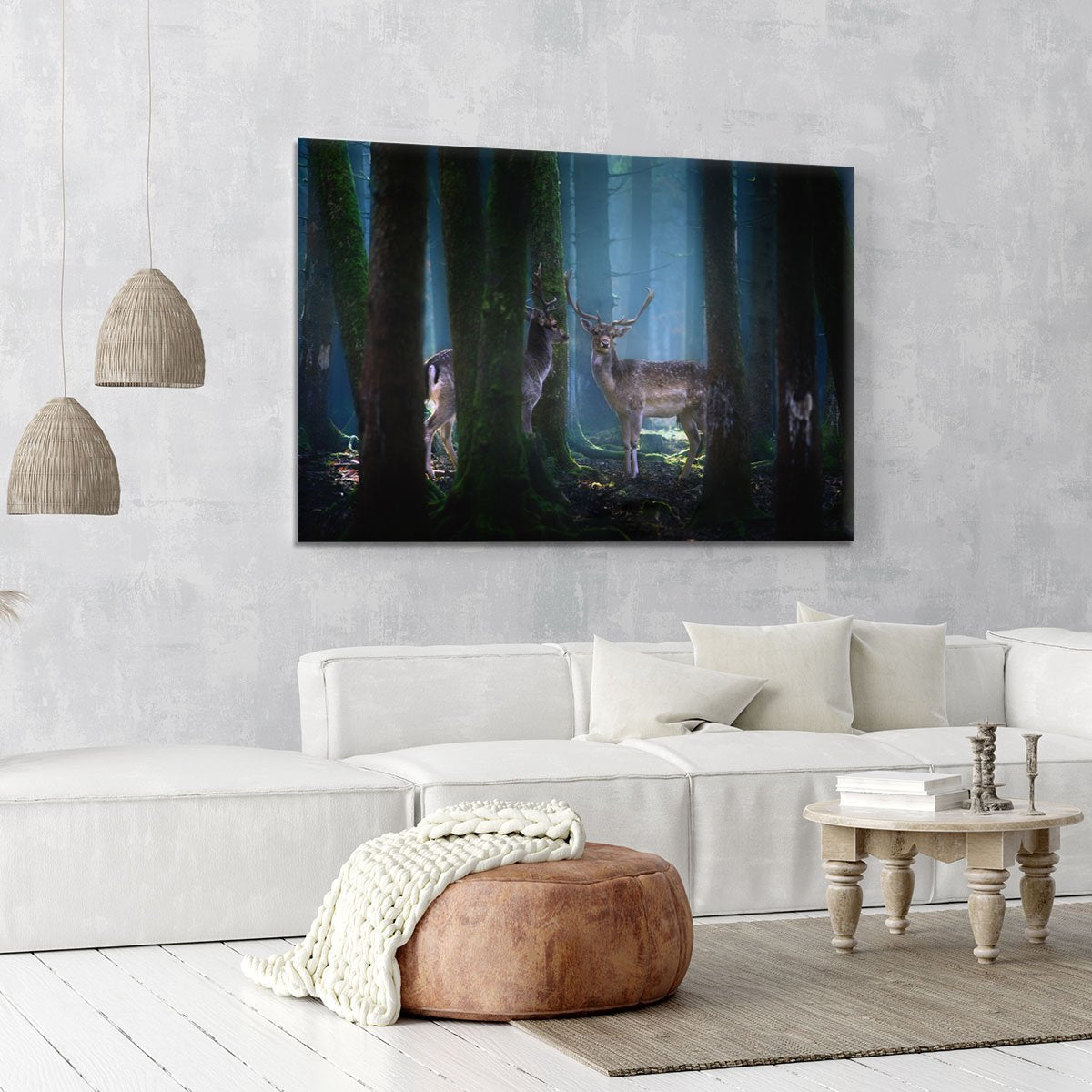 Deers In The Forest Canvas Print or Poster - Canvas Art Rocks - 6