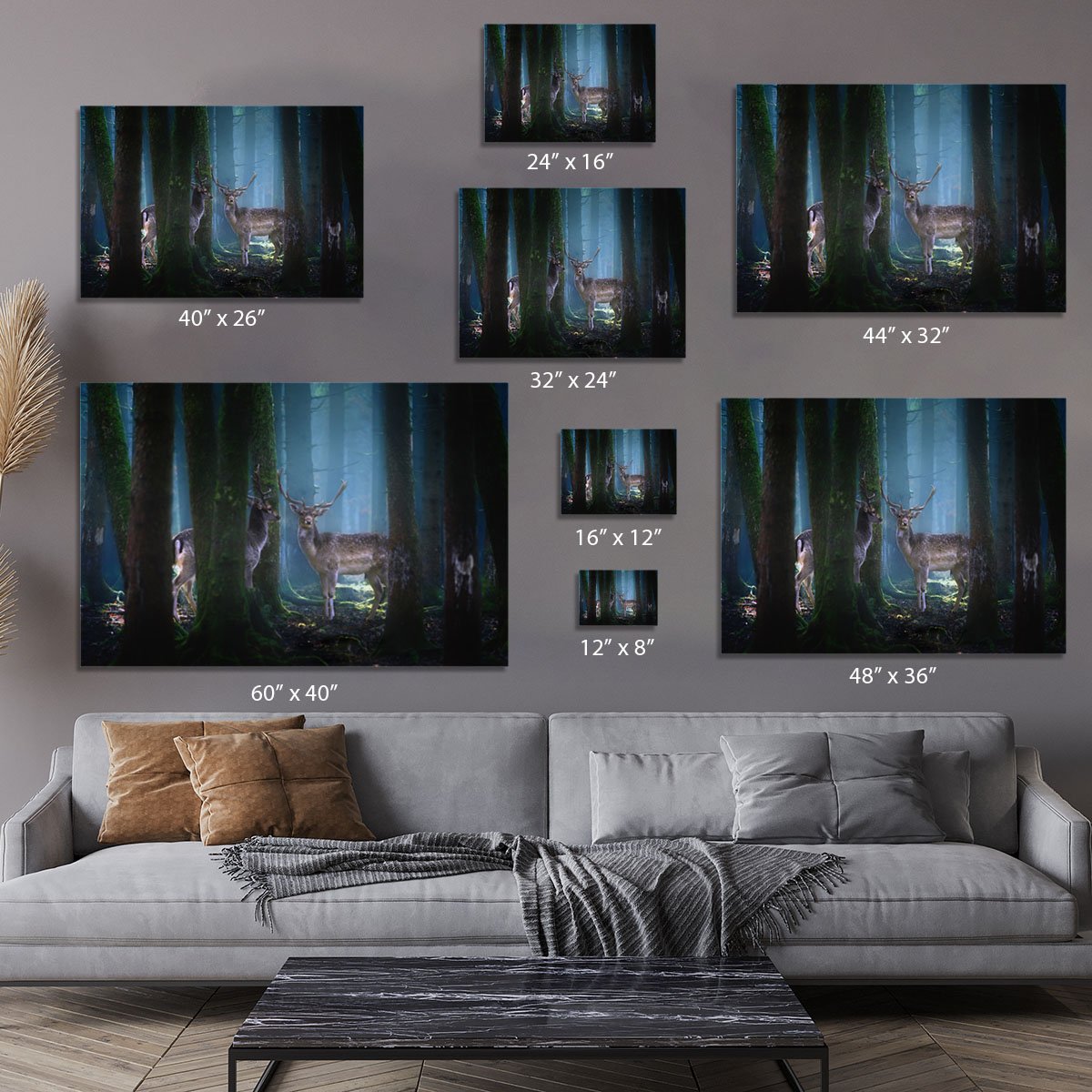 Deers In The Forest Canvas Print or Poster - Canvas Art Rocks - 7