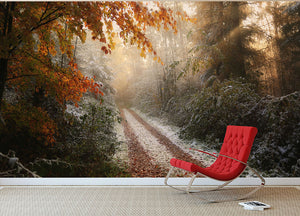 Frosty Fall Wall Mural Wallpaper - Canvas Art Rocks - 2