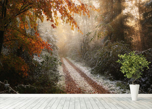 Frosty Fall Wall Mural Wallpaper - Canvas Art Rocks - 4