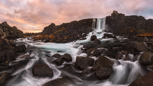 Oxararfoss Wall Mural Wallpaper - Canvas Art Rocks - 1