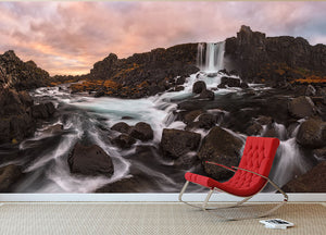 Oxararfoss Wall Mural Wallpaper - Canvas Art Rocks - 2