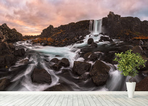 Oxararfoss Wall Mural Wallpaper - Canvas Art Rocks - 4