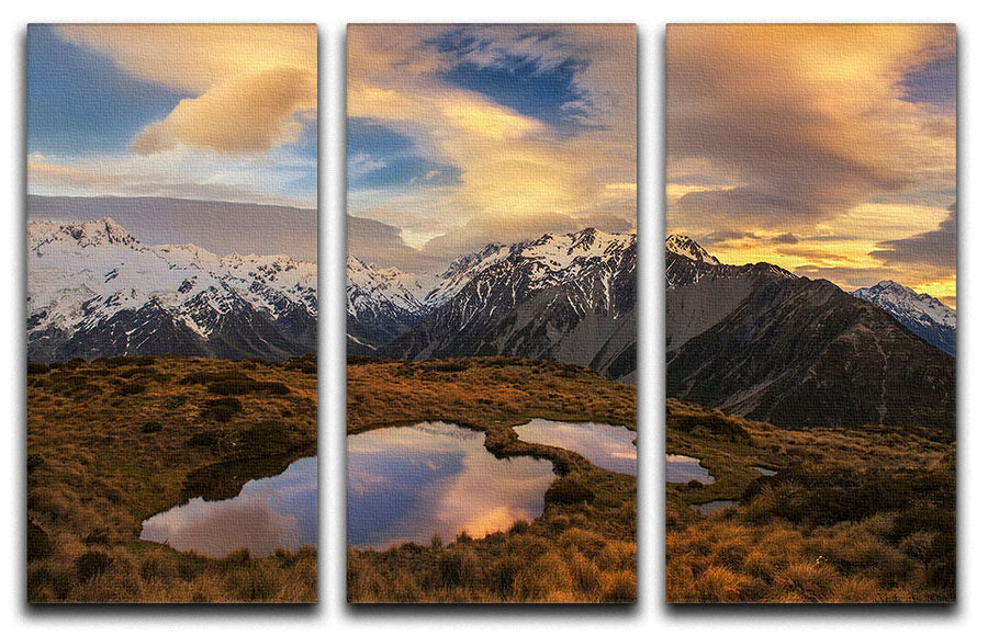 Mountain Light 3 Split Panel Canvas Print - Canvas Art Rocks - 1