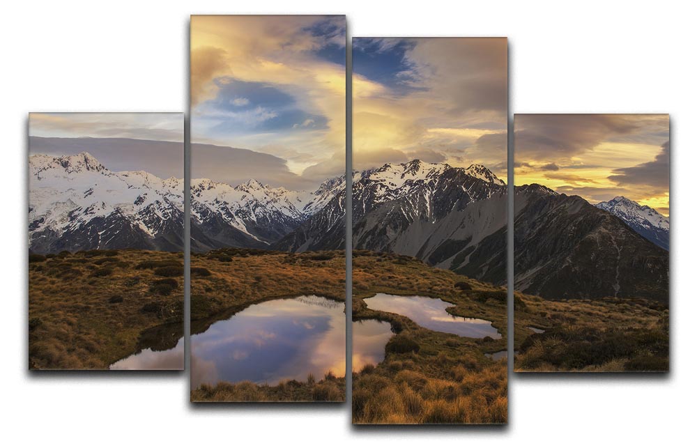 Mountain Light 4 Split Panel Canvas - Canvas Art Rocks - 1