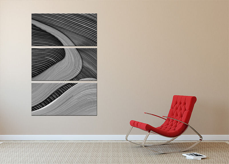 The Wood Project Iii - Zen Garden 3 Split Panel Canvas Print - Canvas Art Rocks - 2