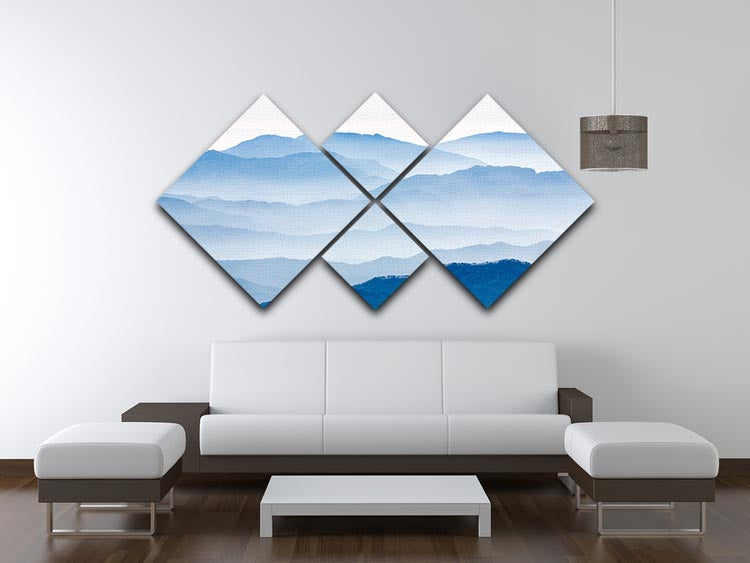 Misty Mountains 4 Square Multi Panel Canvas - Canvas Art Rocks - 3