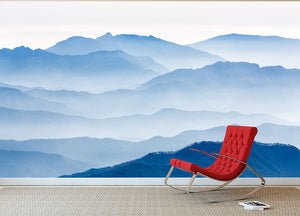 Misty Mountains Wall Mural Wallpaper - Canvas Art Rocks - 2