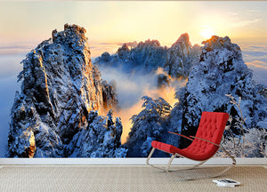 Sunrise At Mt Huang Shan Wall Mural Wallpaper - Canvas Art Rocks - 2