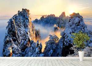 Sunrise At Mt Huang Shan Wall Mural Wallpaper - Canvas Art Rocks - 4