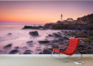 Portland Headlight Wall Mural Wallpaper - Canvas Art Rocks - 2