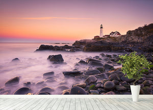 Portland Headlight Wall Mural Wallpaper - Canvas Art Rocks - 4