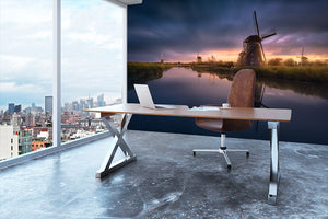 Kinderdijk Windmills Wall Mural Wallpaper - Canvas Art Rocks - 3