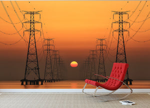 Power Line Wall Mural Wallpaper - Canvas Art Rocks - 2