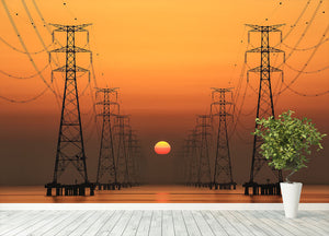 Power Line Wall Mural Wallpaper - Canvas Art Rocks - 4