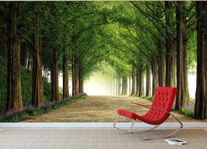 Metasequoia Road Wall Mural Wallpaper - Canvas Art Rocks - 2