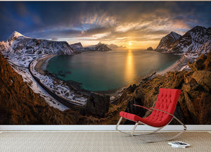 Vikbukta Wall Mural Wallpaper - Canvas Art Rocks - 2